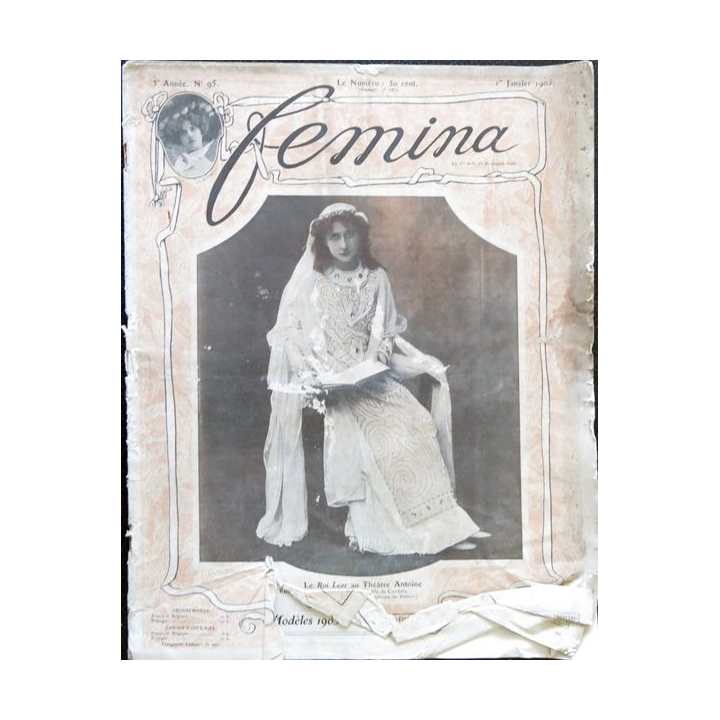 Publication Femina N° 95 - 5° année du 1° janvier 1905, aux éditions Pierre Lafitte & Cie Paris