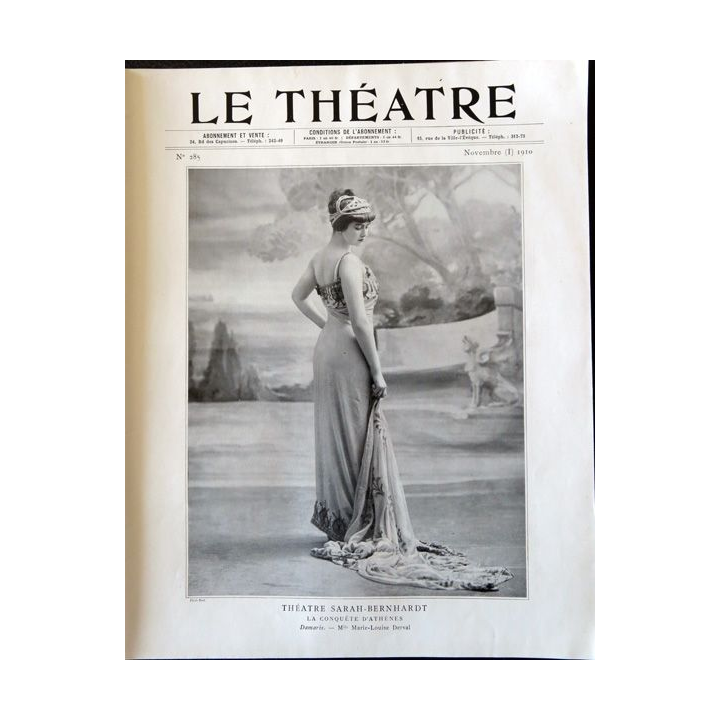 Publication Le Théatre - N° 285 - novembre 1910, Editeurs Manzi, Joyant & Cie Paris