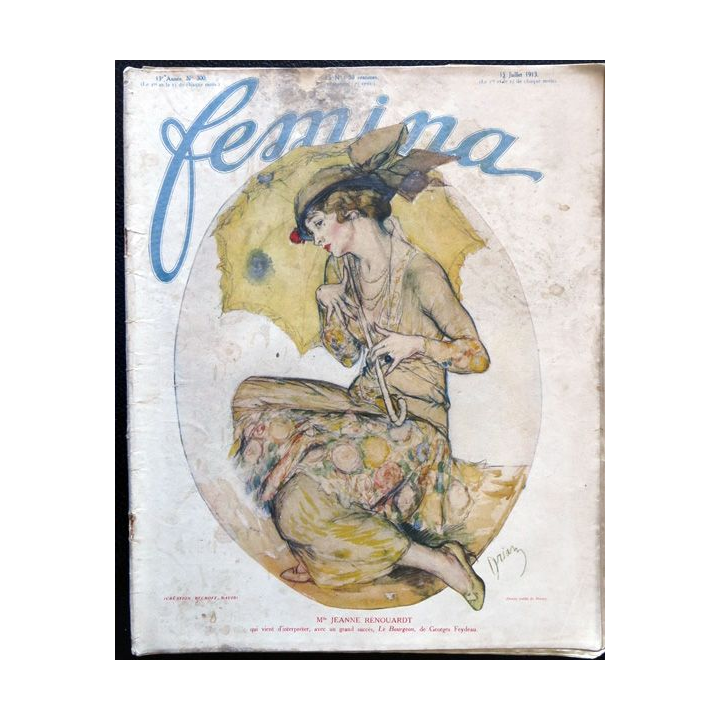 Publication Femina N° 300 - 13° année du 15 juillet 1913 aux éditions Pierre Lafitte & Cie Paris