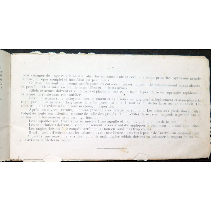 Document de consignes pour le déplacement du 151° RI au Camp de Chalons en 1909