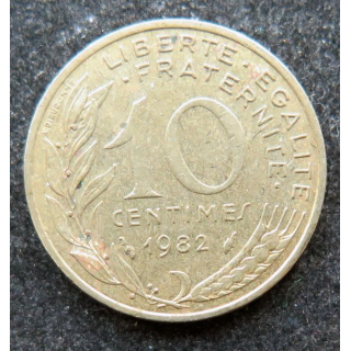 FRANCE : pièce de 10 Centimes 1982 en cupro aluminium nickel