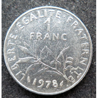 FRANCE : pièce de 1 franc Semeuse Nickel tranche striée