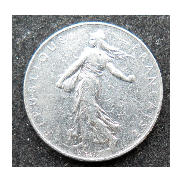 FRANCE : pièce de 1 franc Semeuse Nickel tranche striée