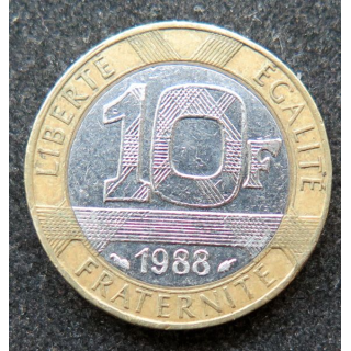 FRANCE : pièce de 10 francs Génie de la Bastille 1988