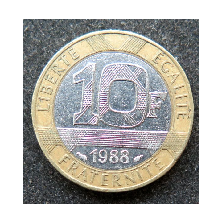 FRANCE : pièce de 10 francs Génie de la Bastille 1988