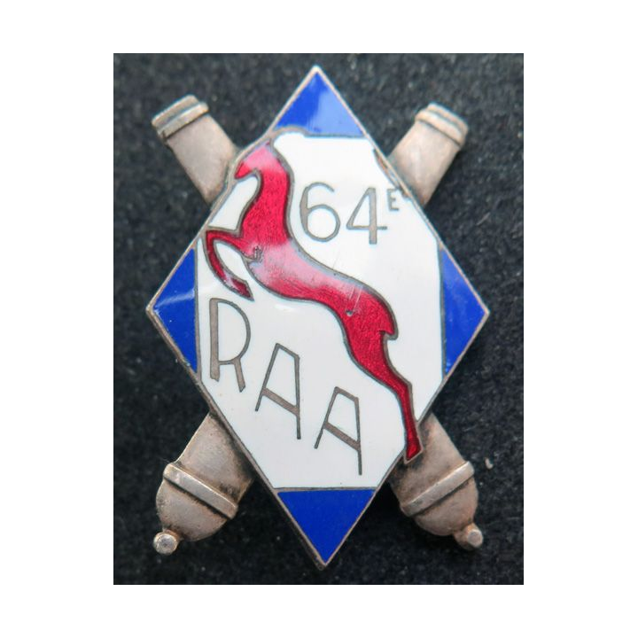 64° RAA : 64° régiment d'artillerie d'Afrique Chobillon poinçon rond en émail