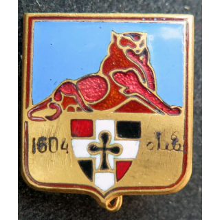 35° RI : insigne métallique du 35° régiment d'infanterie Drago OM déposé en émail