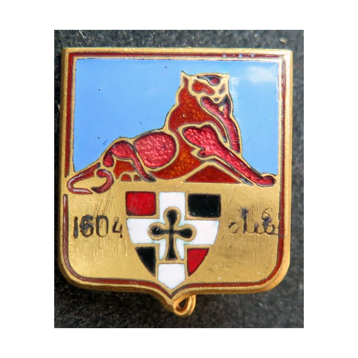 35° RI : insigne métallique du 35° régiment d'infanterie Drago OM déposé en émail