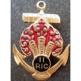 11° RIC : 11° régiment d'Infanterie coloniale Drago en émail 2 boléros