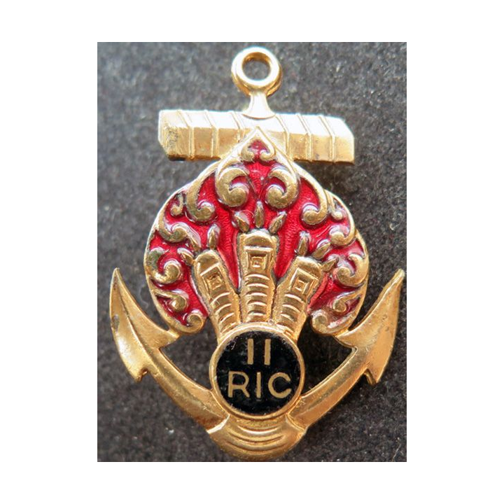 11° RIC : 11° régiment d'Infanterie coloniale Drago en émail 2 boléros