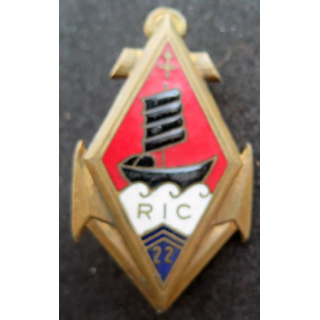 22° RIC : 22° régiment d'infanterie Coloniale Drago en émail