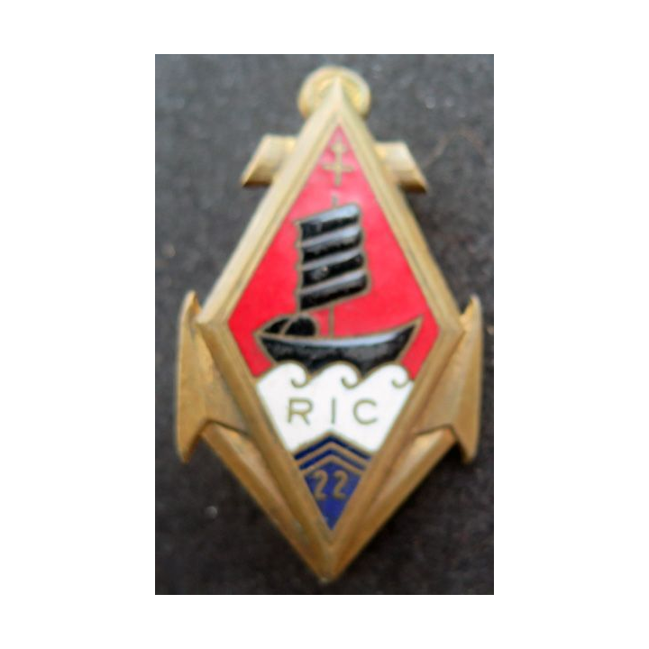 22° RIC : 22° régiment d'infanterie Coloniale Drago en émail