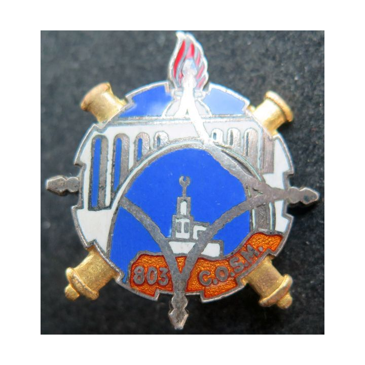 803° COSM : 803° compagnie d’ouvriers du service du Matériel Drago Paris G. 1793 en émail