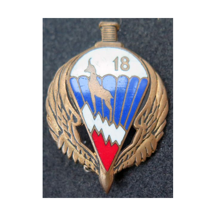 18° RIPC : 18° régiment d'infanterie parachutiste de choc Drago Olivier Métra déposé épingle ressoudée