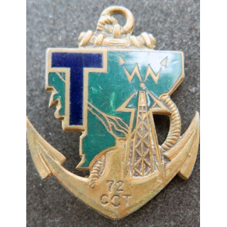 72° CCT : insigne métallique de la 72° compagnie coloniale de transmissions de fabrication Drago Olivier Métra en émail