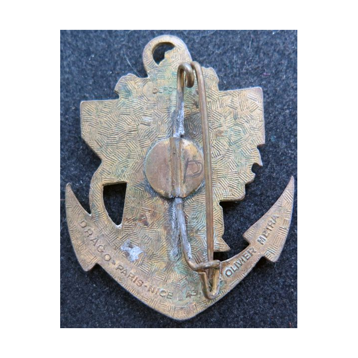 72° CCT : insigne métallique de la 72° compagnie coloniale de transmissions de fabrication Drago Olivier Métra en émail