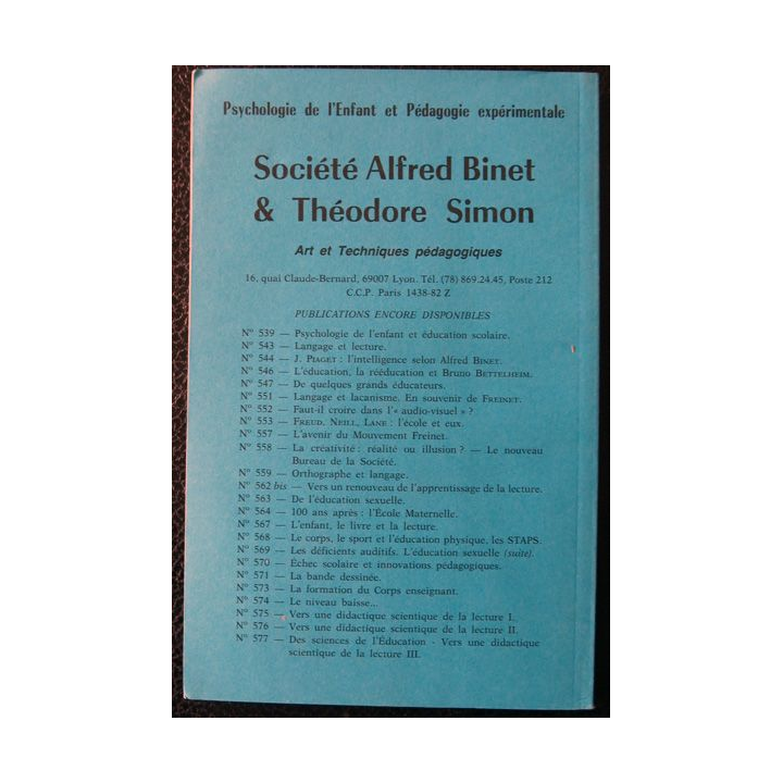 Le Binet Simon  N° 623 - Decroly : un modèle d'école, Imprimerie Tardy (1990)