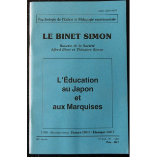 Le Binet Simon  N° 613 - L'éducation au Japon et aux Marquises, Imprimerie Tardy (1988)