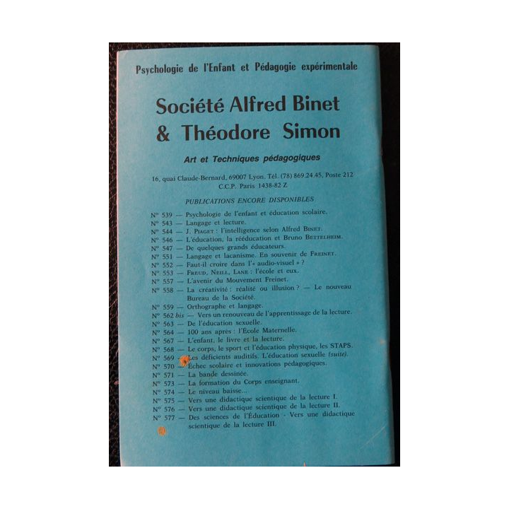 Le Binet Simon  N° 613 - L'éducation au Japon et aux Marquises, Imprimerie Tardy (1988)