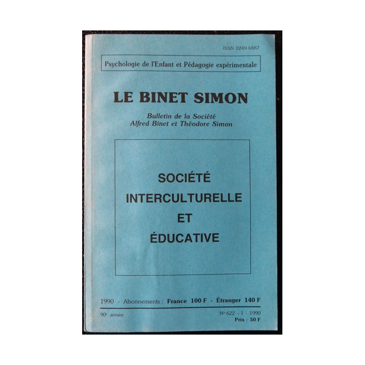 Le Binet Simon  N° 622 - Société interculturelle et éducative, Imprimerie Tardy (1990)