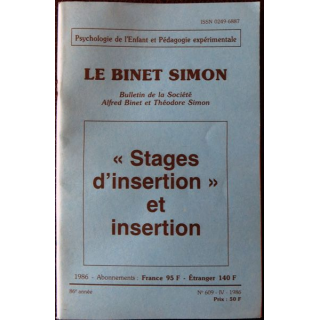 Le Binet Simon  N° 609 - Stage d'insertion et insertion Imprimerie Tardy (1986)
