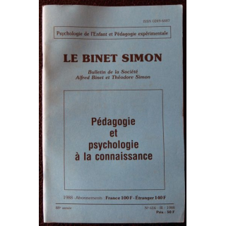 Le Binet Simon  N° 616 - Pédagogie et psychologie à la connaissance Imprimerie Tardy (1988)