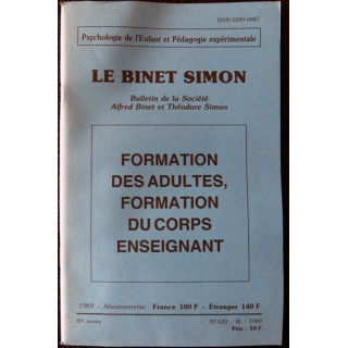 Le Binet Simon  N° 620 - Formation des adultes formation du cops enseignant Imprimerie Tardy (1989)