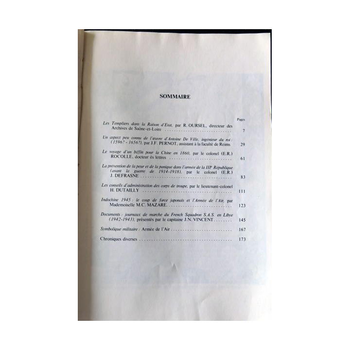 Revue Historique des armées - 5° année N° 1 - 1978