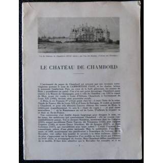 Fascicule Le château de Chambord aux Editions Vincent Fréal & Cie