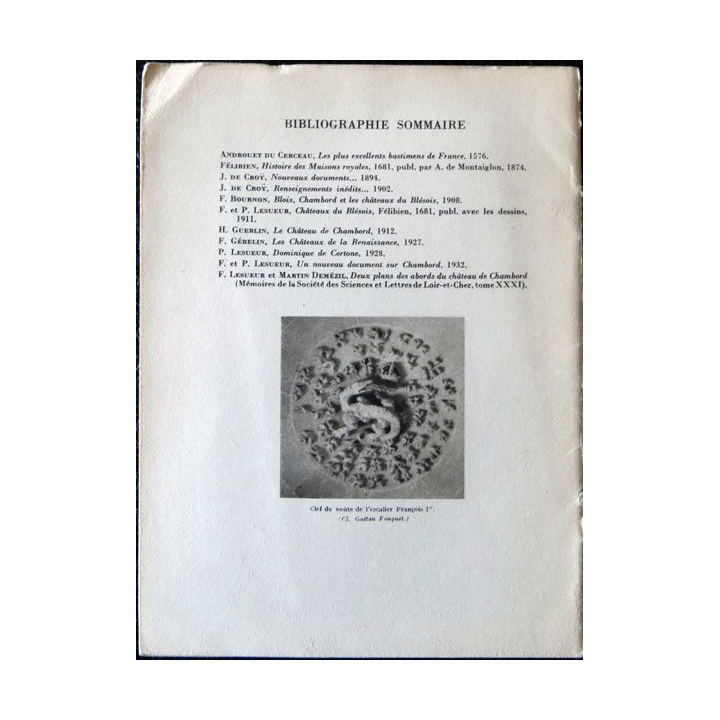 Fascicule Le château de Chambord aux Editions Vincent Fréal & Cie