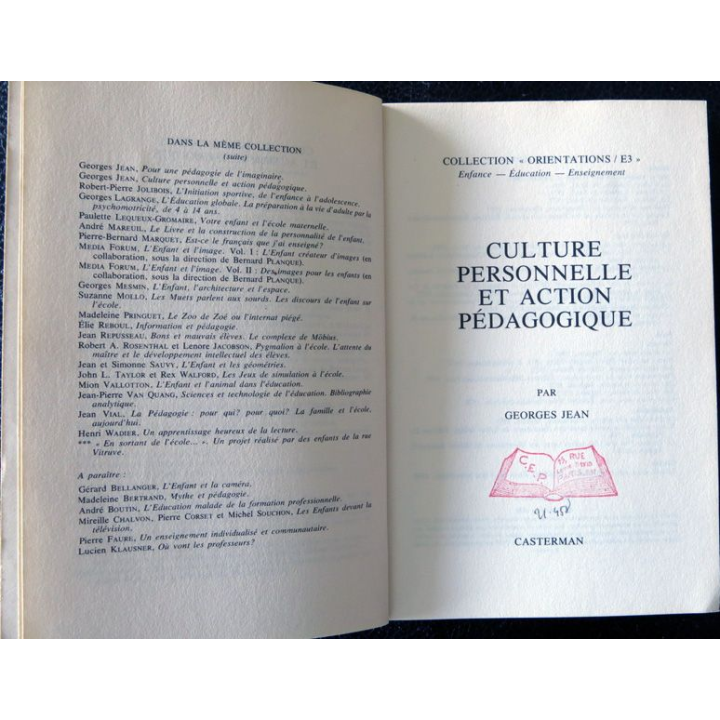 Culture personnelle et action pédagogique de Georges Jean aux éditions Casterman