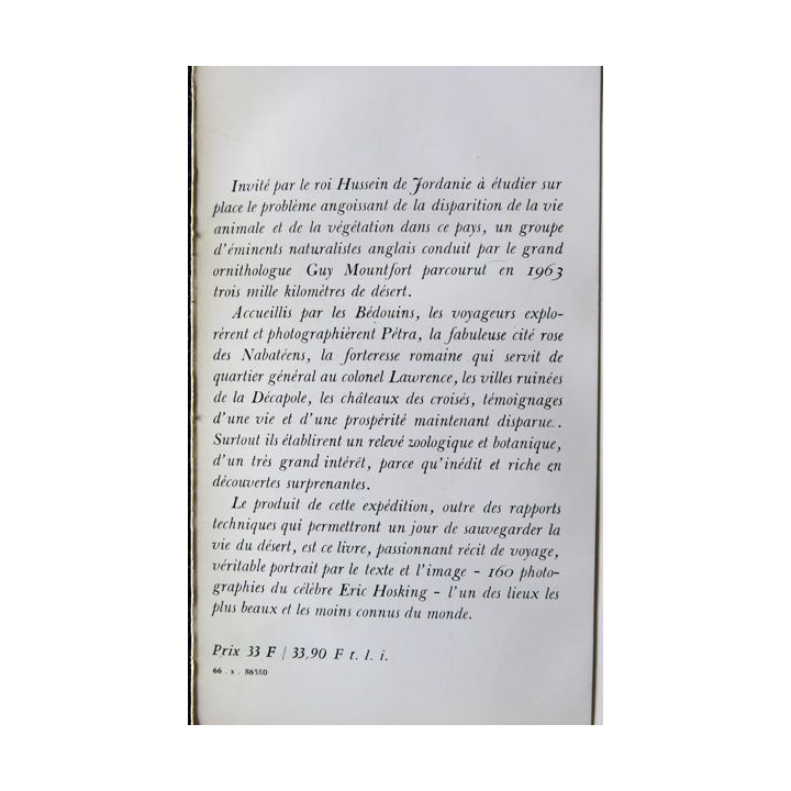 La vie d'un désert de Guy Mountfort aux éditions Stock (1966)