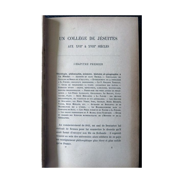 Collège de Jésuites au XVII° & XVIII° siècle - Le collège Henri IV de La Flèche Tome 4 Leguicheux Imprimeur (1889)