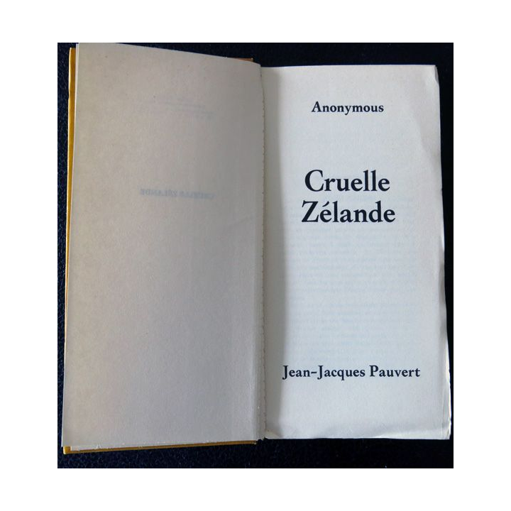 Cruelle Zélande de Anonymous aux éditions  Jean-Jacques Pauvert