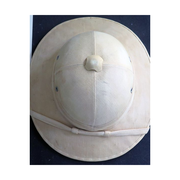 Casque colonial civil avec étiquette Xing Hiep Mu Hanoï 