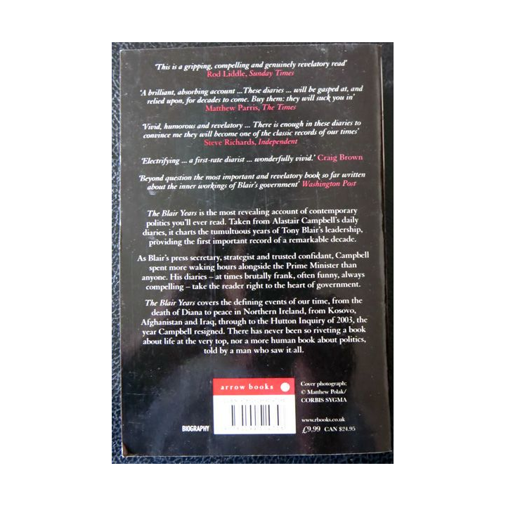 The Blair Years extracts from The Alatair Campbell Diaries de Arrow Books