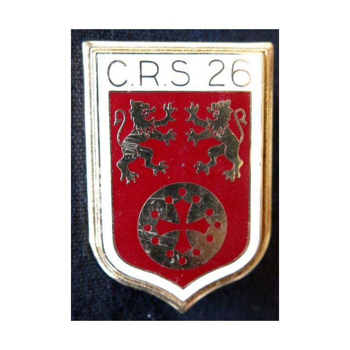 CRS 26 : insigne de la compagnie républicaine de sécurité n° 26 Toulouse, fabrication Y. Delsart