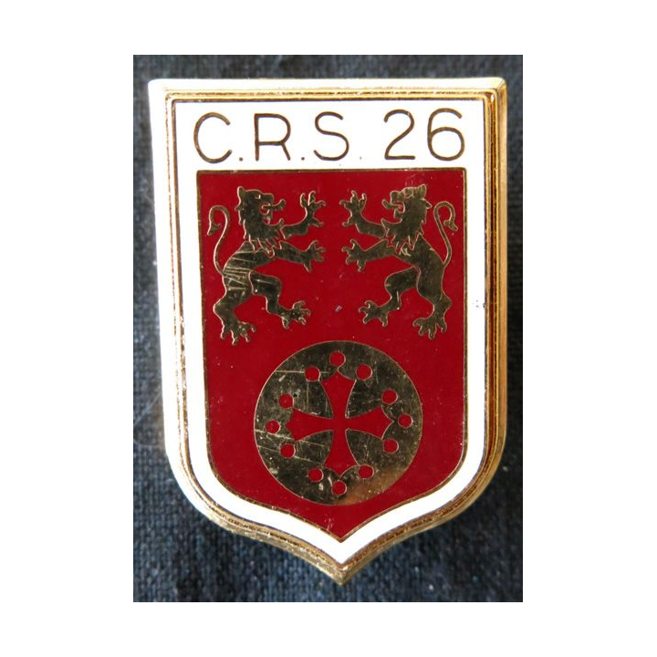 CRS 26 : insigne de la compagnie républicaine de sécurité n° 26 Toulouse, fabrication Y. Delsart