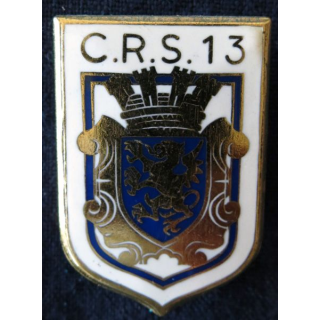 CRS 13 : insigne de la compagnie républicaine de sécurité n° 13 de  Saint-Brieuc, fabrication Drago Marne La Vallée