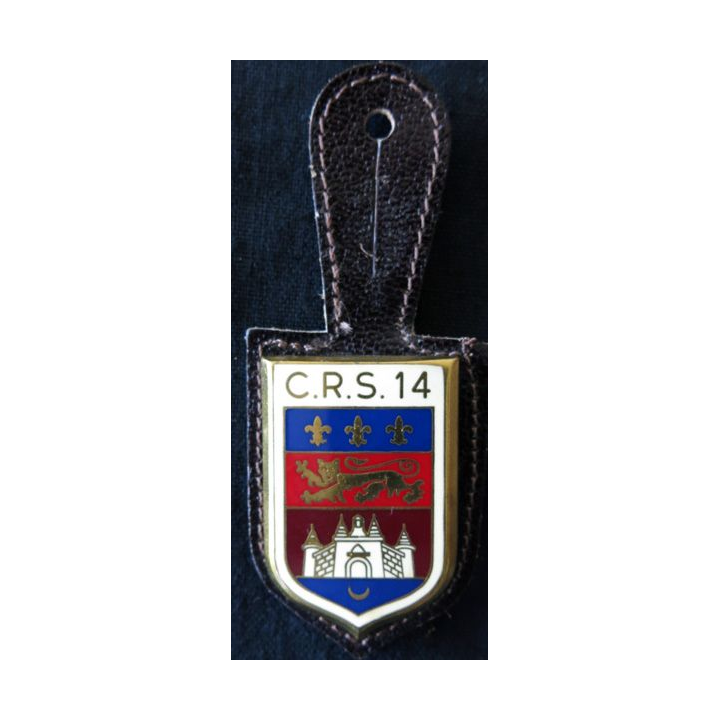 CRS 14 : insigne de la compagnie républicaine de sécurité n° 14 Cenon, fabrication Drago Paris