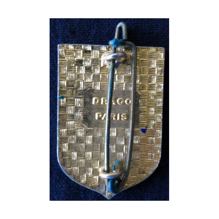 CRS 36 : insigne de la compagnie républicaine de sécurité n° 36 argenté, fabrication Drago Paris