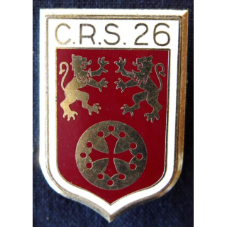 CRS 26 : insigne de la compagnie républicaine de sécurité n° 26 Toulouse, fabrication Y. Delsart