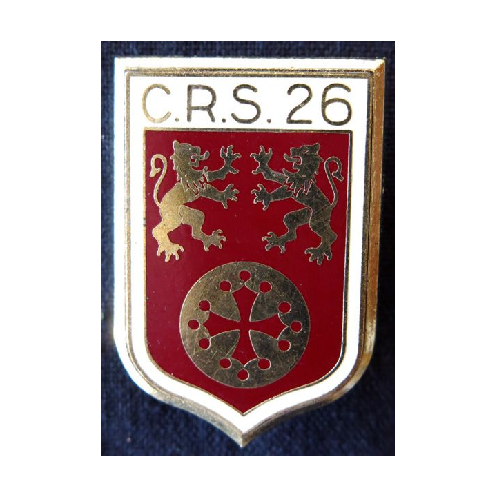CRS 26 : insigne de la compagnie républicaine de sécurité n° 26 Toulouse, fabrication Y. Delsart