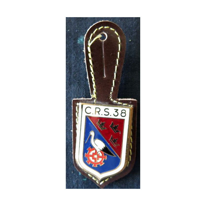 CRS 38: insigne de la compagnie républicaine de sécurité n° 38 Illzach, fabrication Drago Paris