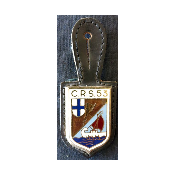 CRS 53: insigne de la compagnie républicaine de sécurité n° 53 de Marseille, fabrication Drago Paris
