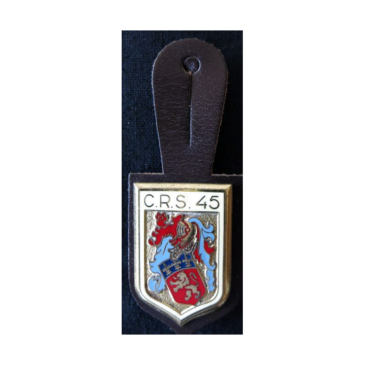 CRS 45: insigne de la compagnie républicaine de sécurité n° 45 de Chassieu, fabrication Delsart Sens