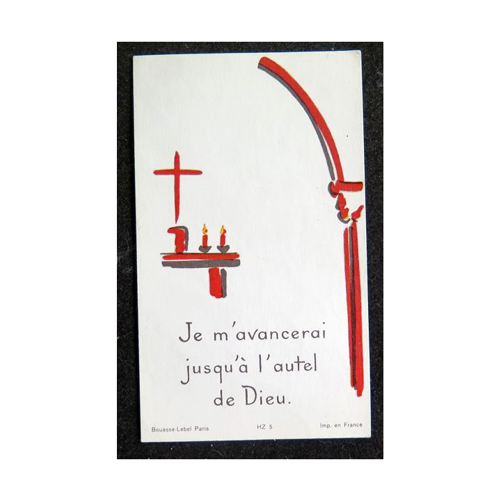 IMAGE PIEUSE : image de première communion J.L DELATOUR 5 Mai 1968