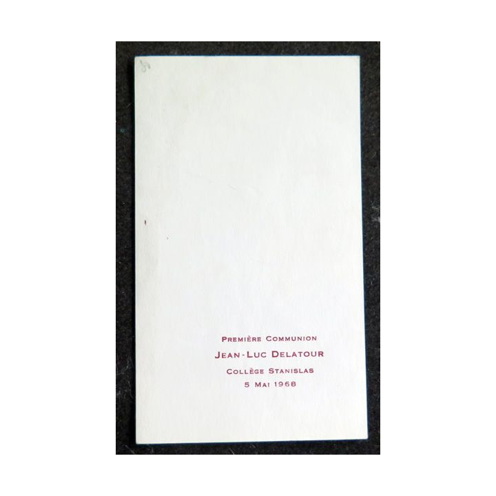 IMAGE PIEUSE : image de première communion J.L DELATOUR 5 Mai 1968