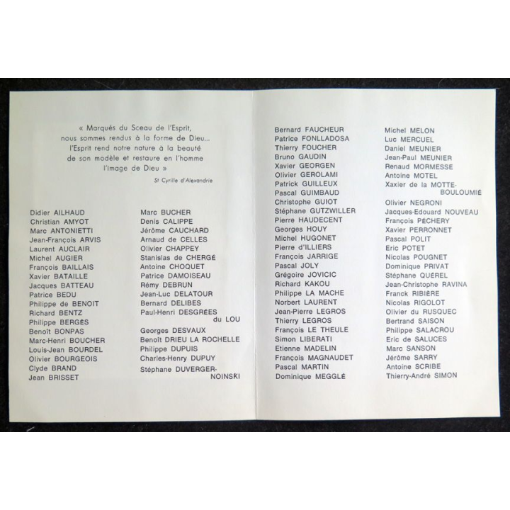 IMAGE PIEUSE : image de Sacrement de Confirmation 23 Mai 1970 Saint Ignace