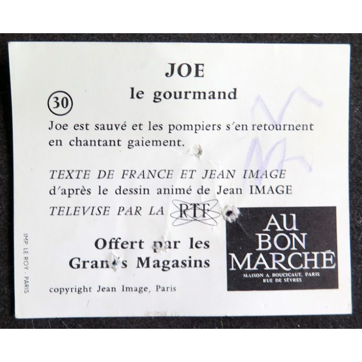 IMAGE : Joe Le Gourmand offert par les Grands magasins Au bon Marché